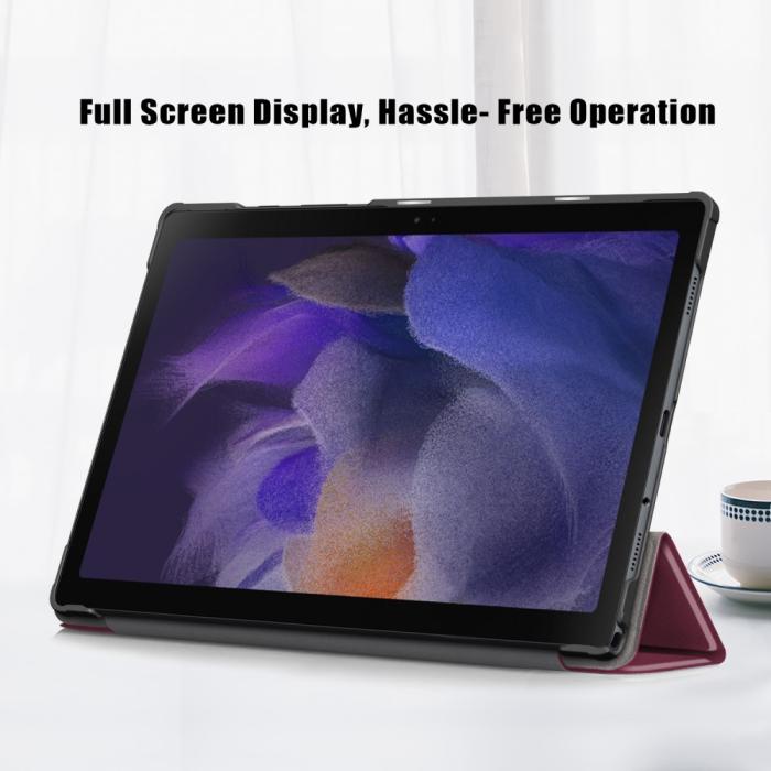Bild 4, Samsung Galaxy Tab A8 10.5 (2021) Fodral Premium Tri-Fold Vinröd