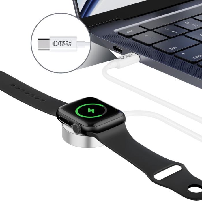 Bild 4, Tech-Protect 1.2m USB-C Trådlös Laddare För Apple Watch Vit