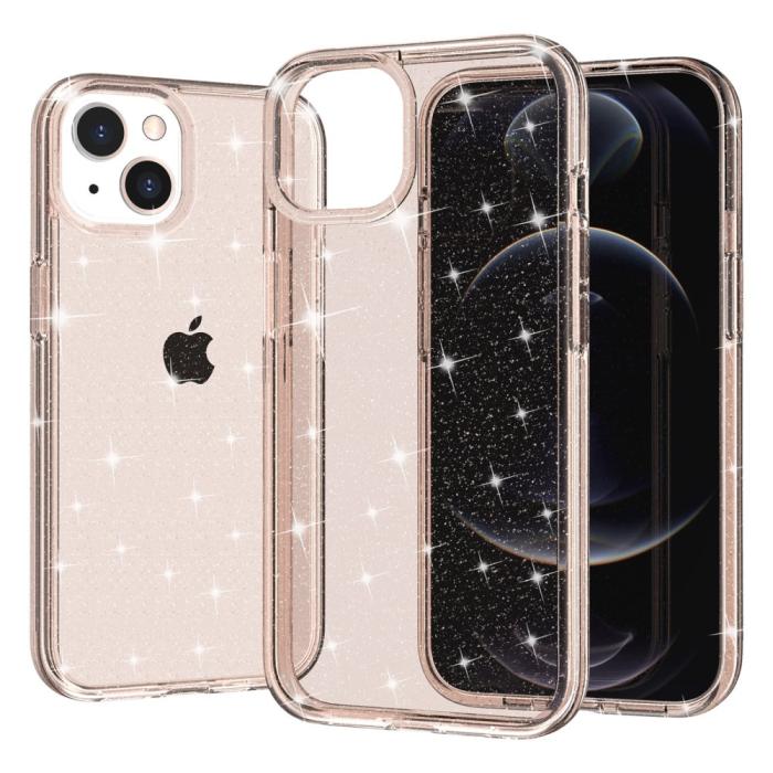 Bild 4, iPhone 15 Plus Skal Hybrid Glitter Guld