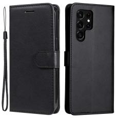 Samsung Galaxy S23 Ultra Fodral Solid L&auml;der Svart