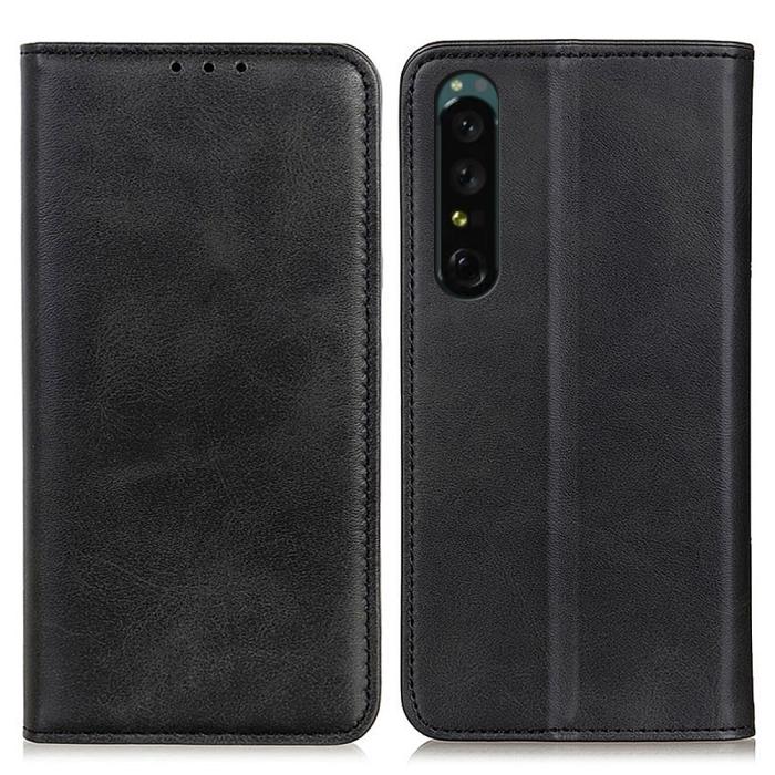 Bild 1, Sony Xperia 1 V Fodral Flip Split Läder Svart