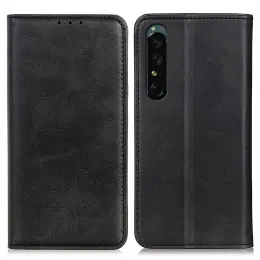 Sony Xperia 1 V Fodral Flip Split Läder Svart