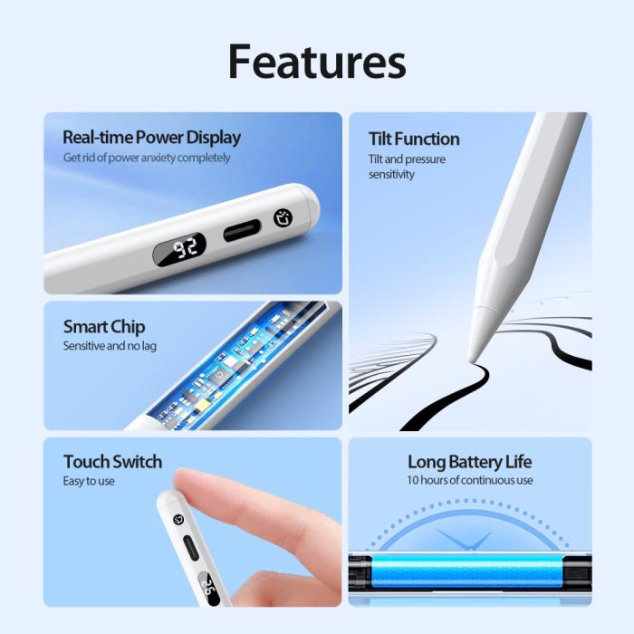 Bild 4, DUX DUCIS Active LED iPad Stylus Touchpenna Vit