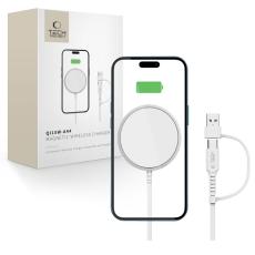 Tech-Protect 15W MagSafe Tr&aring;dl&ouml;s Qi Laddare Vit