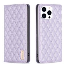 iPhone 15 Pro Fodral Diamond Flip Läder Lila