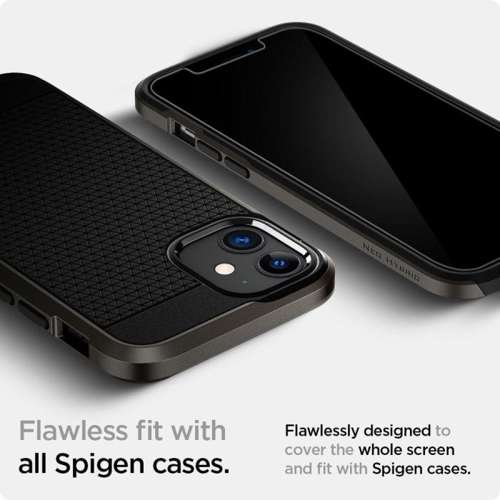 Bild 5, iPhone 12 / 12 Pro - Spigen 2-PACK GLAS.tR 