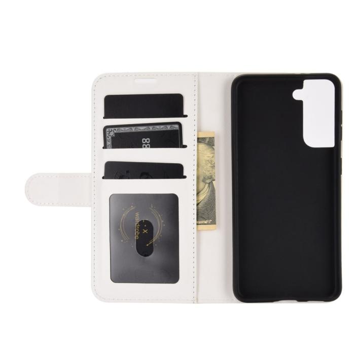 Bild 4, Samsung Galaxy S21 Plus - Crazy Horse Läder Fodral - Vit