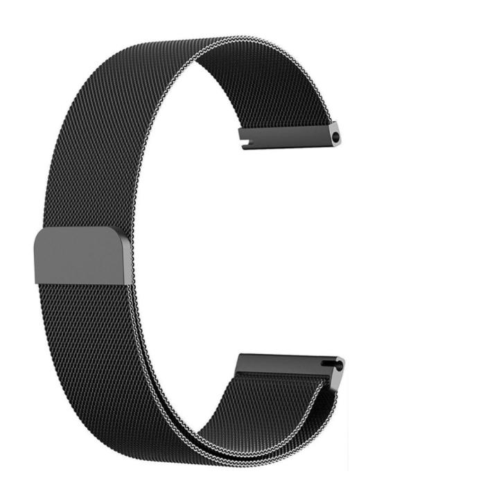 Bild 3, Milanese Loop Metall Armband För Smartwatch - Svart (22 mm)
