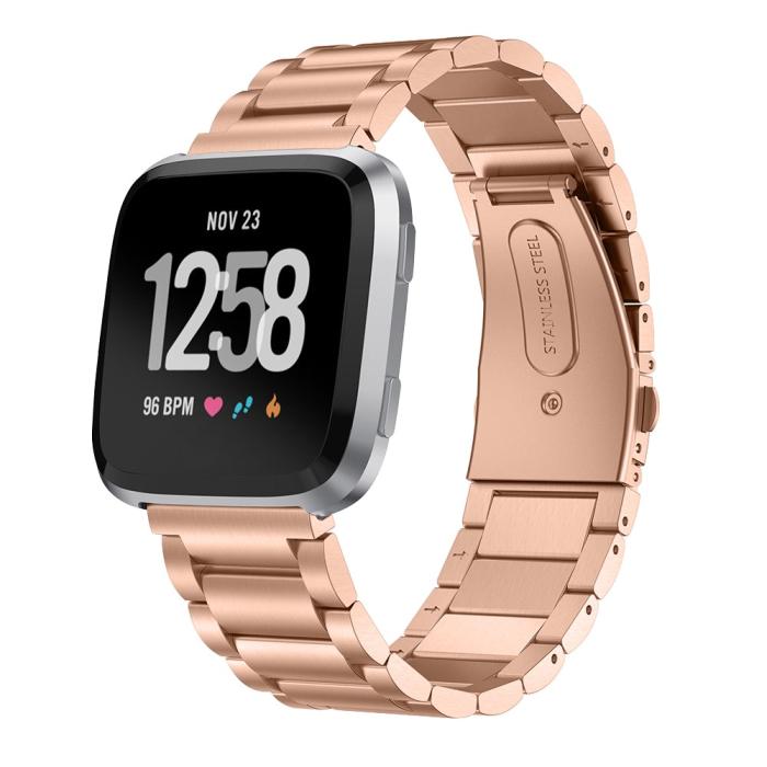 Bild 5, Lyxigt Metallarmband Fitbit Versa/Versa 2 - Roséguld