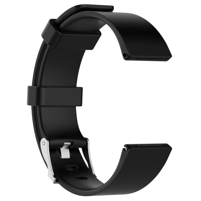 Bild 3, Silikon Armband Fitbit Versa/Versa 2 - Svart