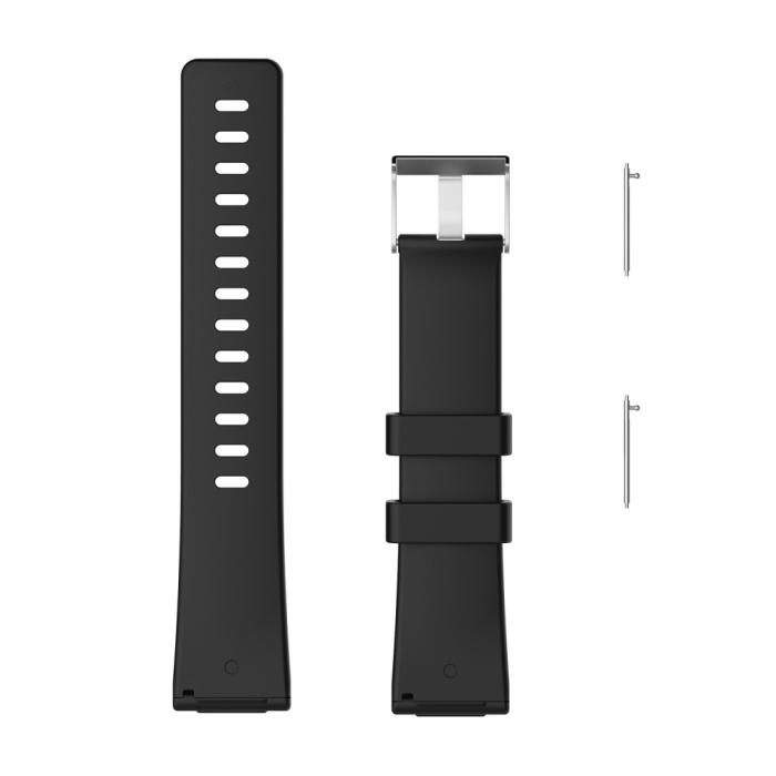 Bild 4, Silikon Armband Fitbit Versa/Versa 2 - Svart