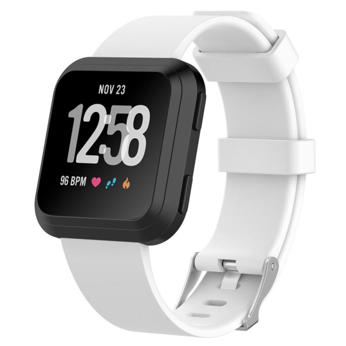 Bild 1, Silikon Armband Fitbit Versa/Versa 2 - Vit