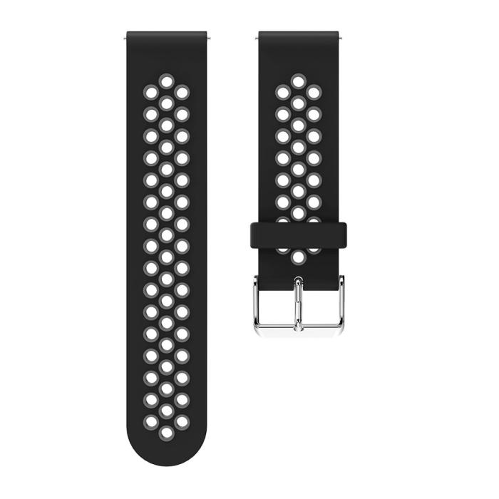Bild 3, Tvåfärgat Silikon Armband - Svart/Grå (22mm)
