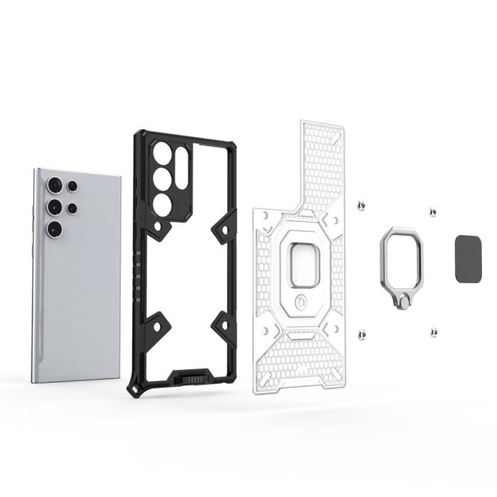 Bild 5, Samsung Galaxy S22 Ultra Skal Hybrid Armor Ring Vit