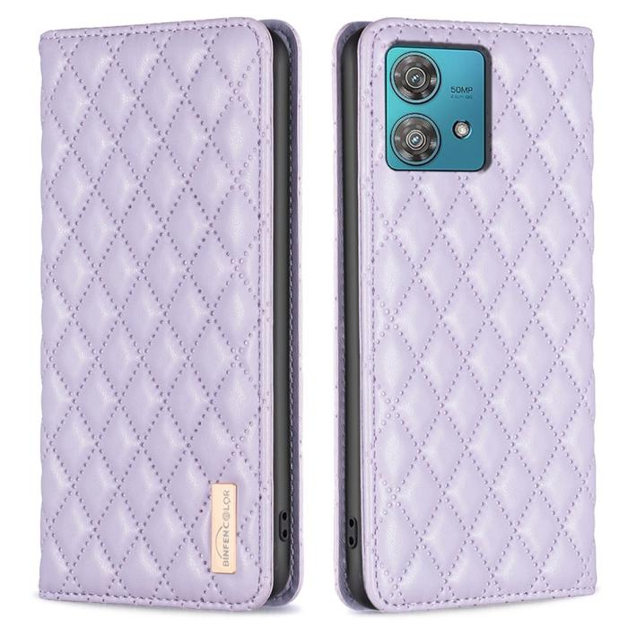 Bild 1, Motorola Edge 40 Neo 5G Fodral Diamond Flip Lila