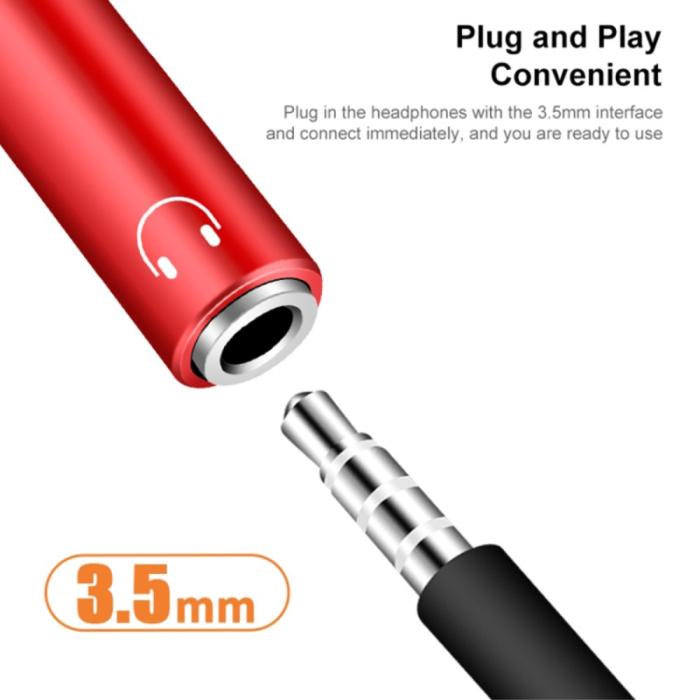 Bild 4, 60W PD 2in1 USB-C Till USB-C/AUX-Hona Adapter Svart