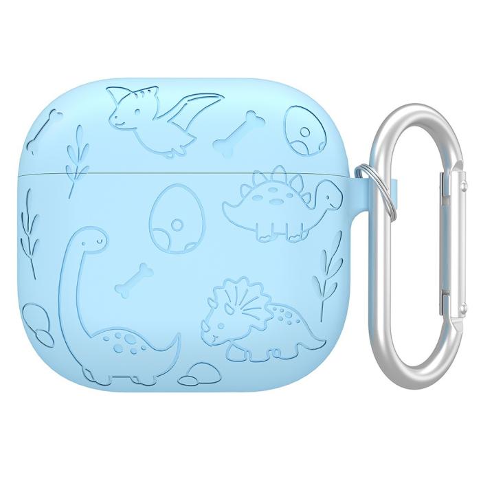 Bild 1, AirPods 4 Skal Med Dinosaurie Motiv Silikon Blå