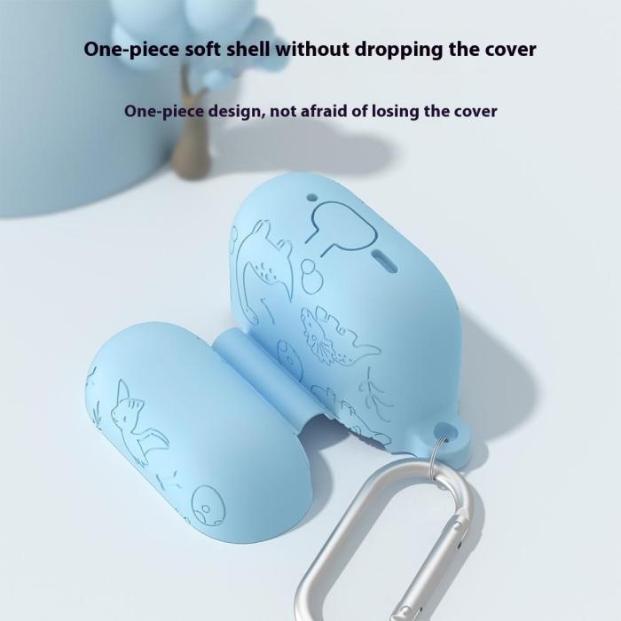 Bild 4, AirPods 4 Skal Med Dinosaurie Motiv Silikon Blå