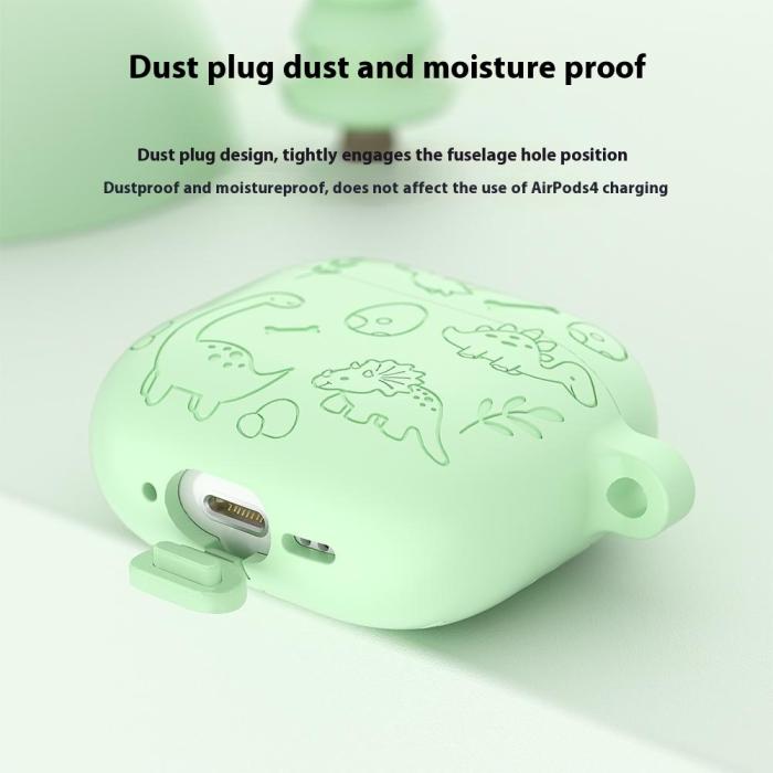 Bild 5, AirPods 4 Skal Med Dinosaurie Motiv Silikon Blå