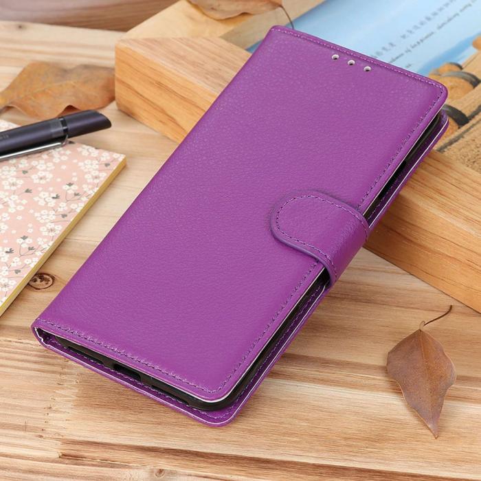 Bild 6, Xiaomi Redmi 12C 4G Fodral Läder Litchi Textur Lila
