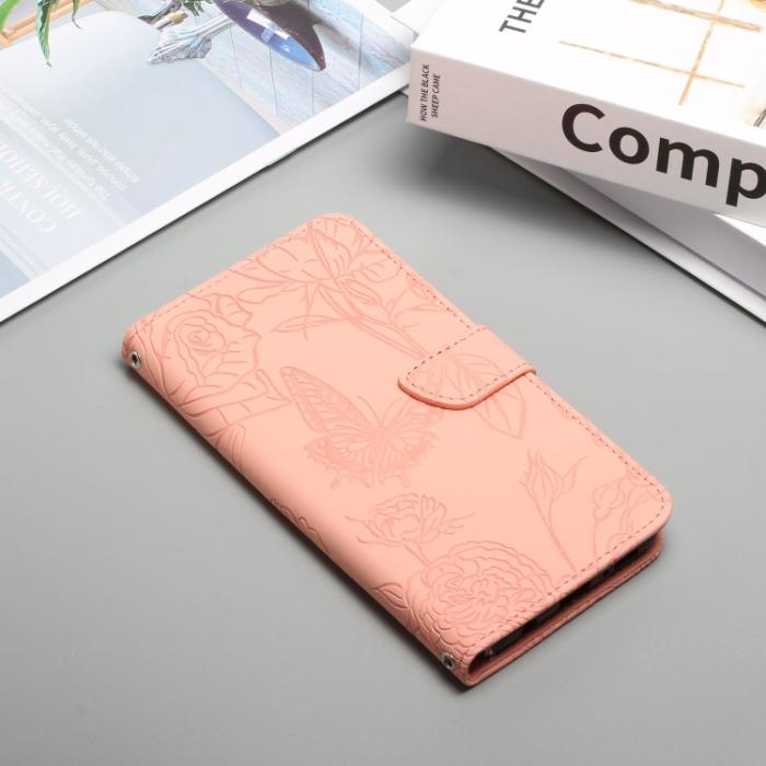Bild 2, Motorola Moto G22 Fodral Fjäril/Pion präglad Ljus Rosa