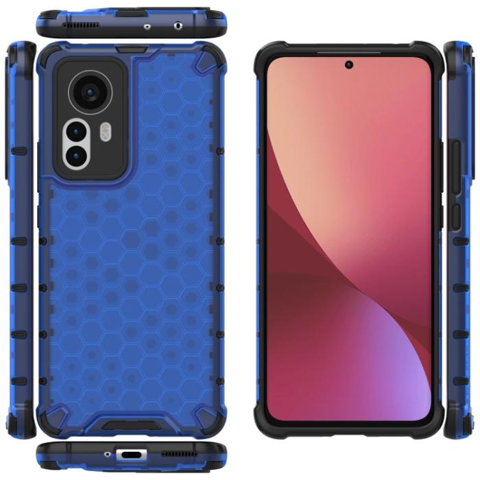 Bild 6, Xiaomi 12 Pro Skal Hybrid Honeycomb Blå