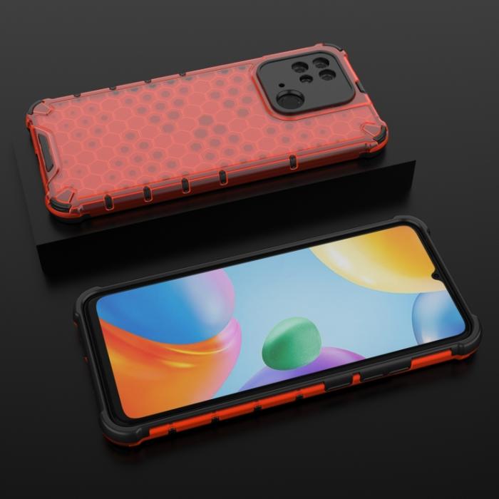 Bild 4, Xiaomi Redmi 10C Skal Armor Honeycomb Röd