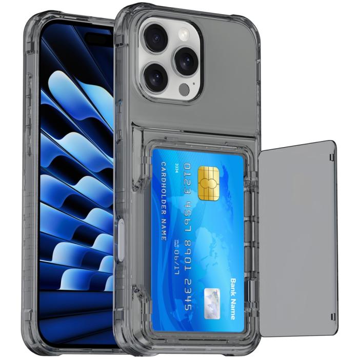 Bild 2, iPhone 16 Pro Skal Kickstand Med Korthållare Tonad Svart