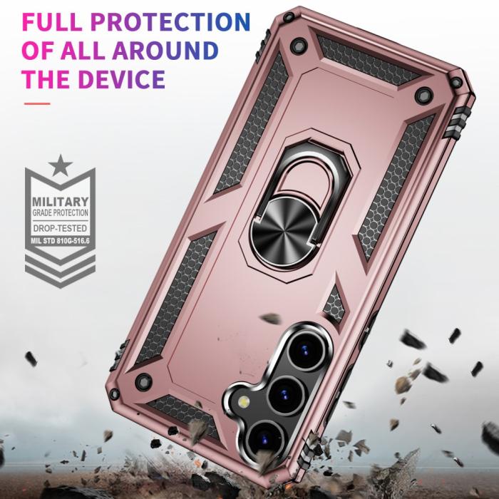 Bild 2, Samsung Galaxy S24 Skal Hybrid Armor Ring Roséguld