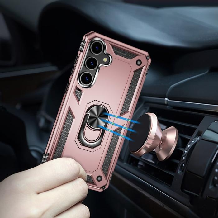 Bild 4, Samsung Galaxy S24 Skal Hybrid Armor Ring Roséguld