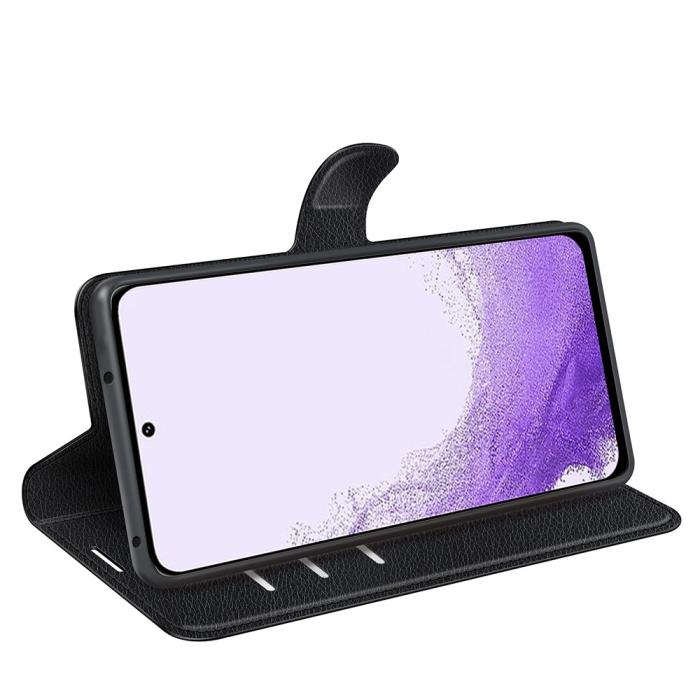 Bild 3, Samsung Galaxy S23 Fodral Litchi Läder Svart