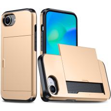 iPhone 16e Skal Hybrid Med Kortfack Guld