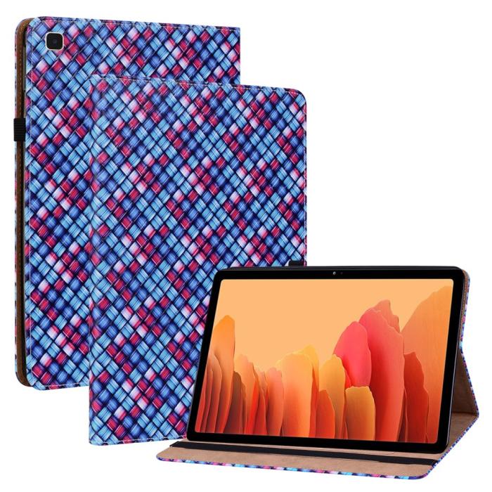 Bild 1, Samsung Galaxy Tab A7 10.4 Fodral Vävd Textur Blå/Rosa