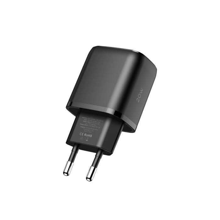 Bild 4, Tech-Protect 20W Väggladdare PD QC USB-C / USB-A Svart