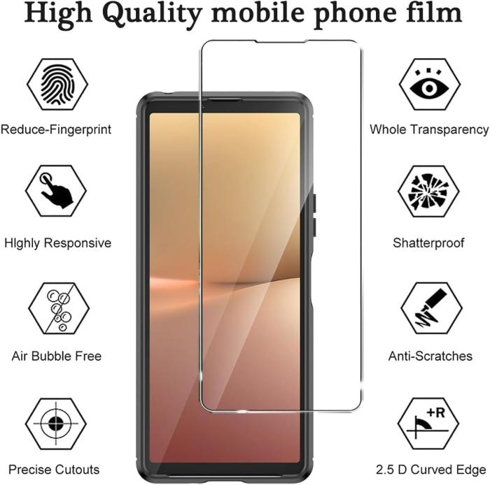 Bild 2, 2-Pack Sony Xperia 10 VI Skärmskydd i Härdat Glas