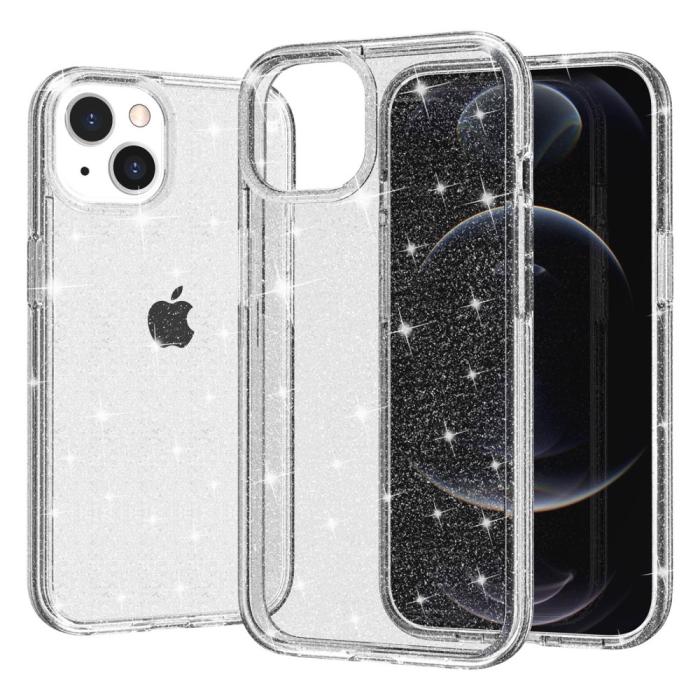Bild 4, iPhone 15 Plus Skal Hybrid Glitter Vit