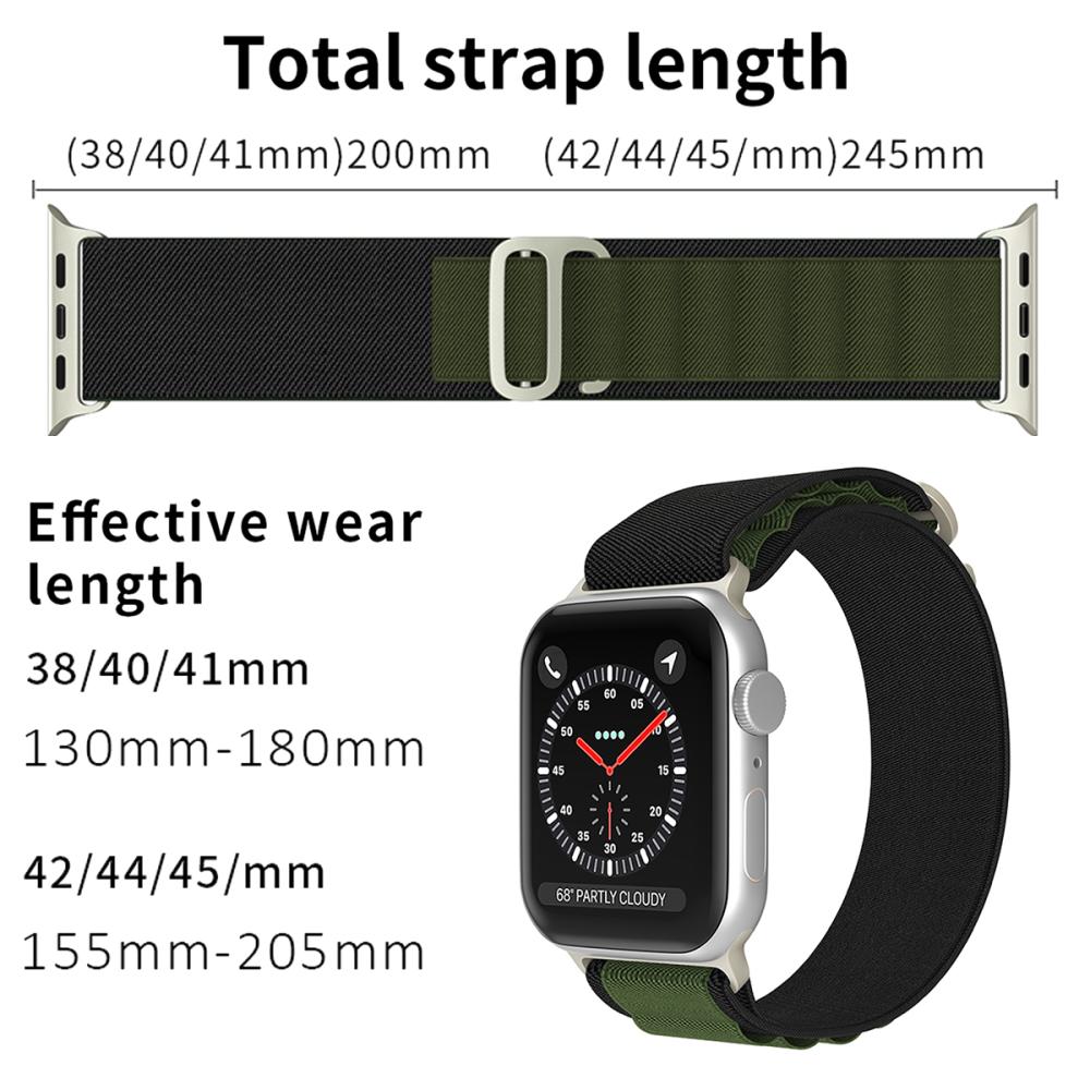 Apple Watch 38/40/41 mm Armband Alpine Pro Loop Svart/Grön