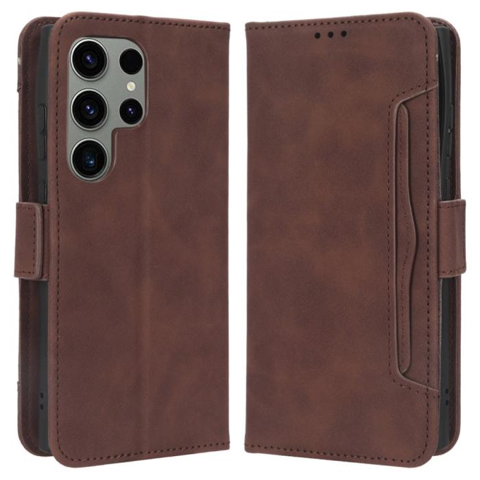 Bild 1, Galaxy S23 Ultra Fodral Med Avtagbart Kortfodral Brun