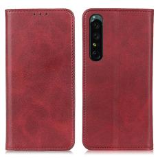 Sony Xperia 1 V Fodral Flip Split Läder Röd