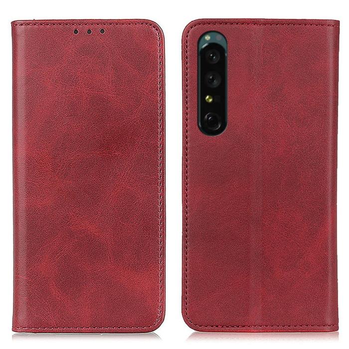 Bild 1, Sony Xperia 1 V Fodral Flip Split Läder Röd