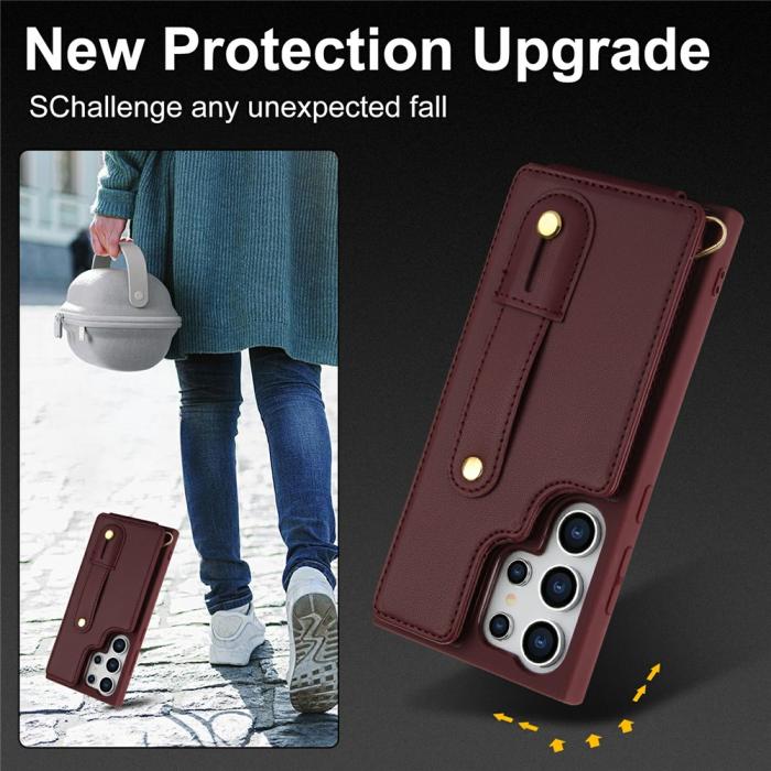 Bild 6, Samsung Galaxy S26 Ultra Skal Multifunktionellt Läder Vinröd