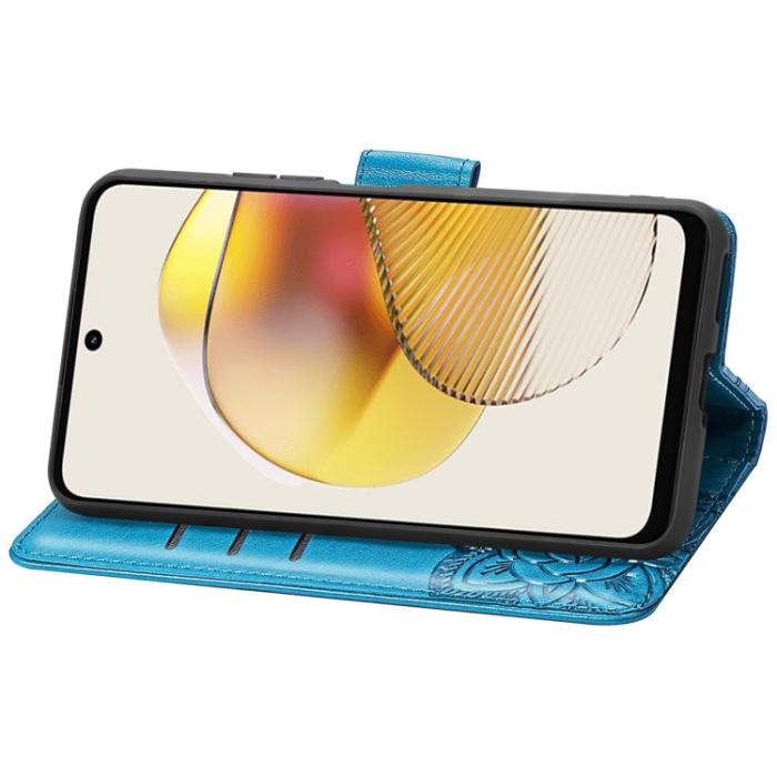 Bild 4, Motorola Moto G73 5G Fodral Butterfly Blå