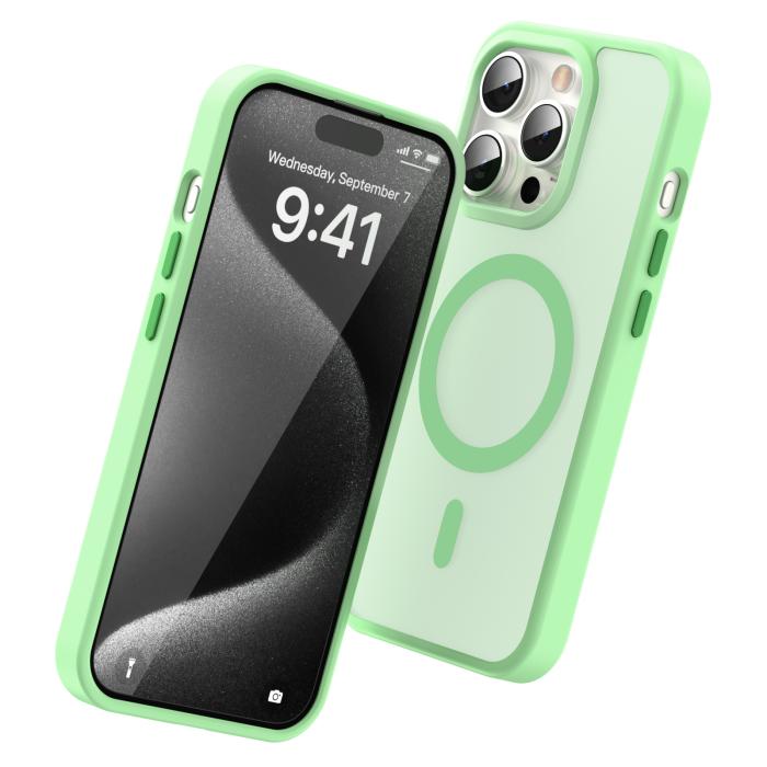 Bild 3, ColorPop iPhone 15 Pro Skal CH MagSafe Matt Ljus Grön