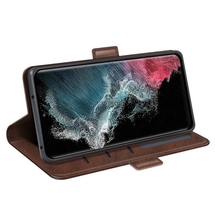 Bild 3, Samsung Galaxy S23 Ultra Fodral Magnetisk Stängning Brun