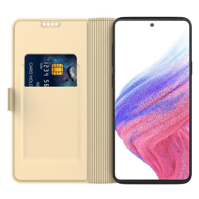 Bild 2, Samsung Galaxy A25 5G Fodral Slim Läder Guld