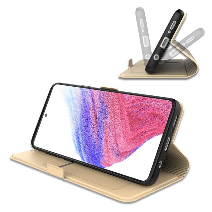 Bild 3, Samsung Galaxy A25 5G Fodral Slim Läder Guld