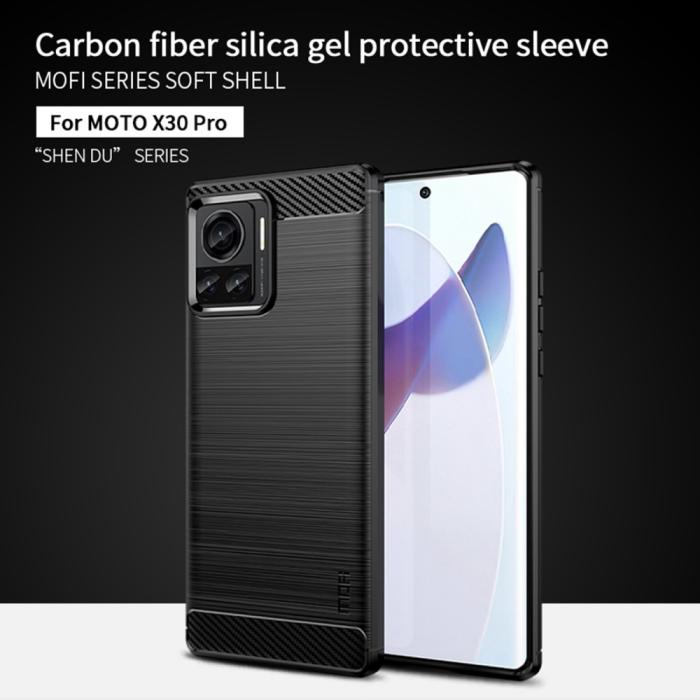 Bild 3, MOFI Motorola Edge 30 Ultra 5G Skal Borstad Stål Textur Blå