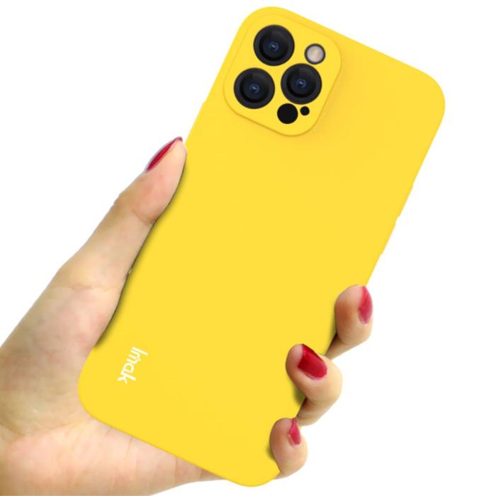 Bild 4, iPhone 12 Pro Max - IMAK Skin Touch Skal - Gul