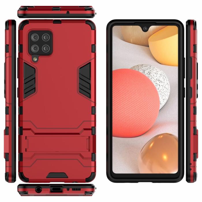 Bild 3, Samsung Galaxy A42 5G - Hybrid Skal Med Kickstand - Röd
