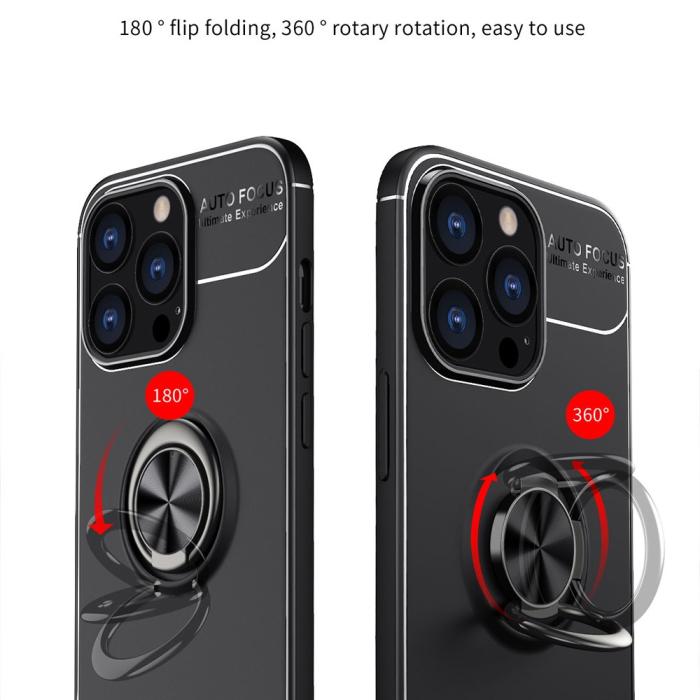 Bild 3, iPhone 13 Pro - Ring Skal - Svart/Blå